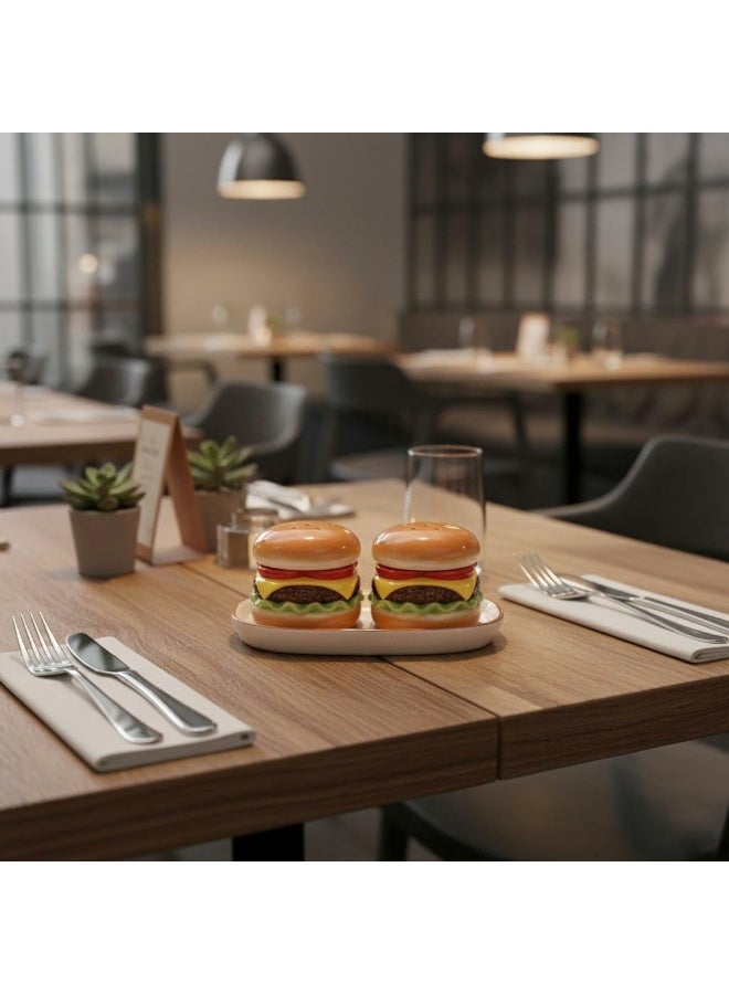 طقم أنيق من ثلاث قطع من البورسلين، يتضمن مملحة وفلفل مع حامل، مناسب للمطبخ المصري الحديث ولتنسيق طاولة طعام أنيقة. - Image 3